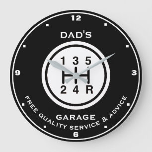 Papa's of een andere naam Garage Black White Gear  Grote Klok
