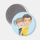 Papa's Piggyback rit Magneet (Voorkant / Achterkant)