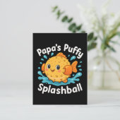 Papa's Puffy Splashball Funny Water Fish Briefkaart (Staand voorkant)
