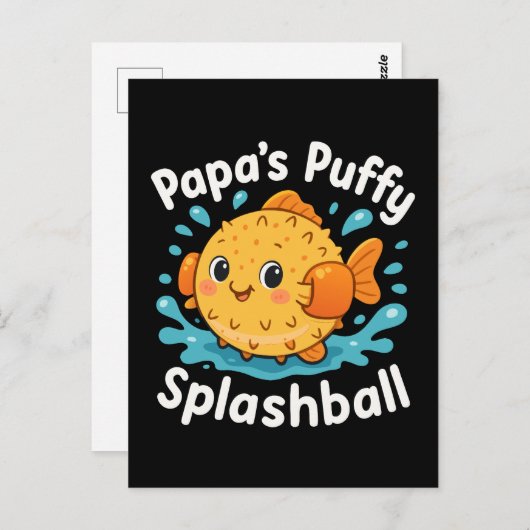 Papa's Puffy Splashball Funny Water Fish Briefkaart (Voorkant / Achterkant)