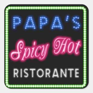 Papa's Spicy Hot Ristorante ID235 Vierkante Sticker