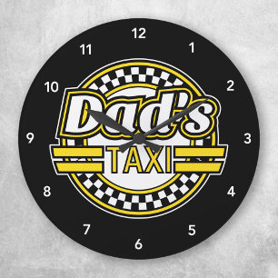 Papa's Taxi Large Clock Grote Klok