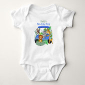 Papa's Toekomstige Golfing Baby Animals Blue Romper (Voorkant)