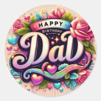 Papa's verjaardagssticker ronde sticker