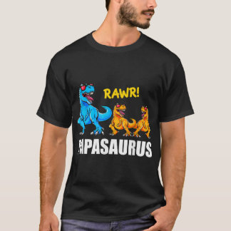 Papasaurus 2 Kinder Shirt Papa Dinosaur 2 Kinder S