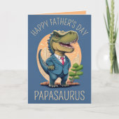 Papasaurus Carte de la Fête des Pères Dessin Animé (Devant)