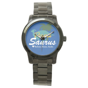 Papasaurus Eenvoudige chic Namen Gepersonaliseerd  Horloge