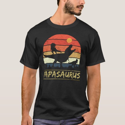 Papasaurus - Retro T-shirt (Voorkant)