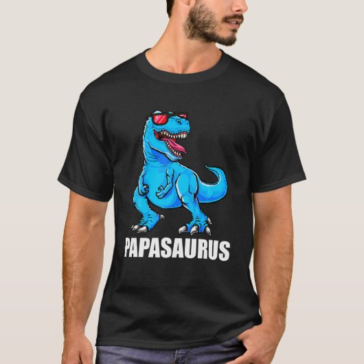 Papasaurus Shirt Papa Saurus TShirt Daddy Dino Fat (Voorkant)