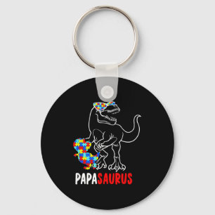 Papasaurus T Rex Dinosaur Autisme Bewustzijn Papa Sleutelhanger