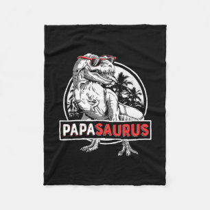 Papasaurus T Rex Dinosaur Funny Papa Saurus Fleece Deken