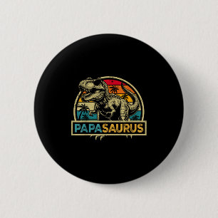 Papasaurus T Rex Dinosaur Papa Saurus Familie Matc Ronde Button 5,7 Cm