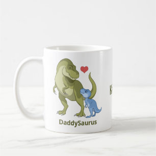 PapaSaurus T-Rex en Baby Boy Dinosaurs Koffiemok