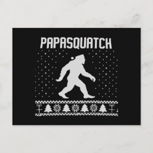 Papasquatch Bigfoot Lelijke Kerstman Vader Kerstmi Feestdagenkaart