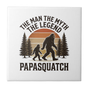Papasquatch Vintage Bigfoot Vader Shirt Ontwerp_1 Tegeltje