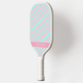 Papaver Baby Blue en Soft Pink Stripes Aangepaste  Pickleball Paddle (Links)