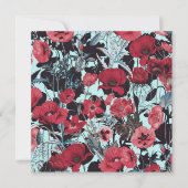 Papaver bloemmotief kaart (Voorkant)