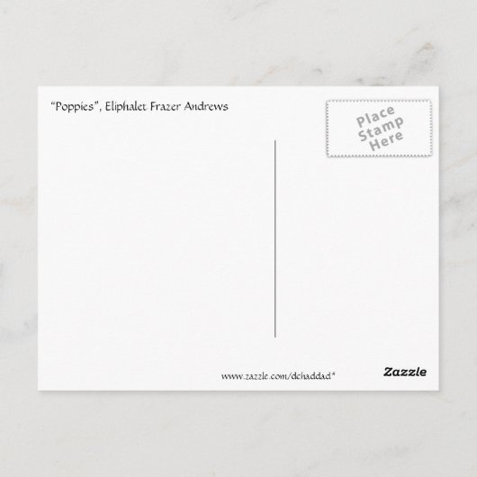 papaver briefkaart (Achterkant)