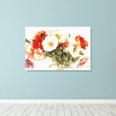 papaver canvas afdruk (Insitu (Houten vloer))