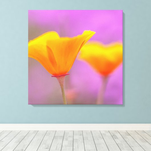 papaver canvas afdruk (Insitu (Houten vloer))