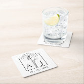 Papaver Monogram Vierkante Kartonnen Onderzetter (Insitu)