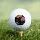  papaver op zwart Waterverf schilderen Golfballen (Insitu Shirt)