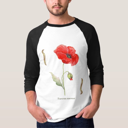 Papaver rhoeas tshirt (Devant)