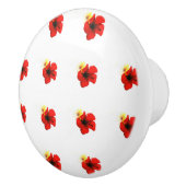 PAPAVER RODE BLOEM PATRONEN KERAMISCHE KNOP (Rechts)