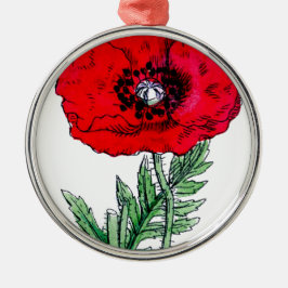 papaver rode bloemen wijnstokken bloesems keramisch ornament
