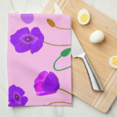 Papaver somniferum Lila Theedoek (Quarter Fold)