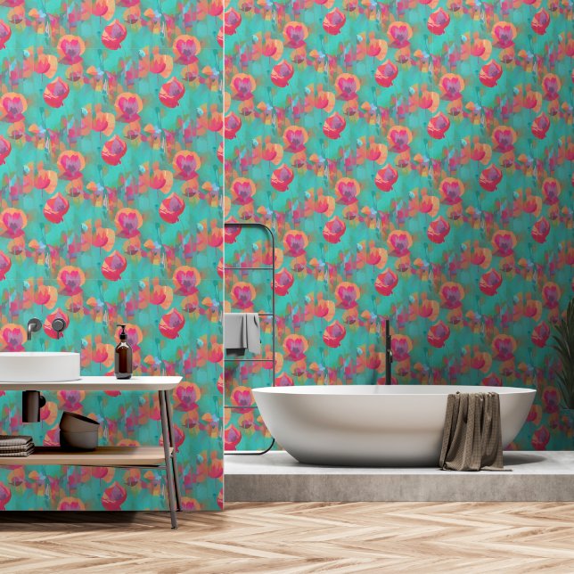 Papaver Tones Behang (Badkamer)