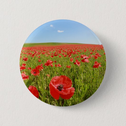 Papaver veld - Verbluffend! Ronde Button 5,7 Cm (Voorkant)