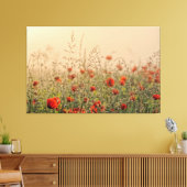 papaver vroeg in de ochtend canvas afdruk (Insitu (Woonkamer))