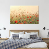 papaver vroeg in de ochtend canvas afdruk (Insitu (Slaapkamer))