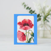  papaverafdrukken briefkaart (Staand voorkant)