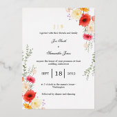 Papaverbloem Folie Uitnodiging (Voorkant)