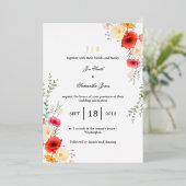 Papaverbloem Folie Uitnodiging (Staand Voorkant)