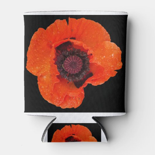 papaverbloem na regenval blikjeskoeler (Voorkant)