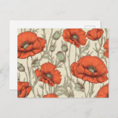 papaverbloemen briefkaart (Voorkant / Achterkant)