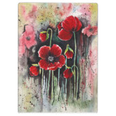 papaverbloemen in Waterverf Klembord (Achterkant)
