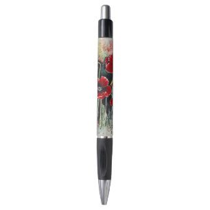 papaverbloemen in Waterverf Pen
