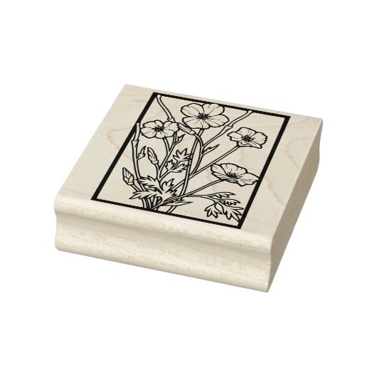 Papaverbloemen Rubberstempel (Stempel)