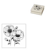 Papaverbloemen Rubberstempel (Gestempeld)