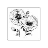 Papaverbloemen Rubberstempel (Afrduk)