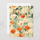  papaverbloesem aankondigingskaart (Voorkant / Achterkant)