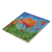 Papaverkeramische tegels tegeltje (Zijkant)