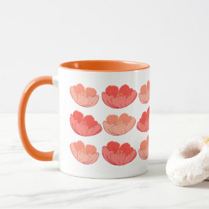 Papavers 11 oz. Oranje witte keramische Mok
