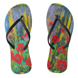 Papavers aan je voeten! teenslippers