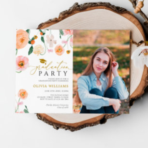 Papavers Bloemen Foto Graduatie Party Kaart