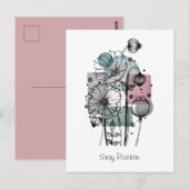 Papavers doedelen in inkt en Waterverf Briefkaart (Voorkant / Achterkant)